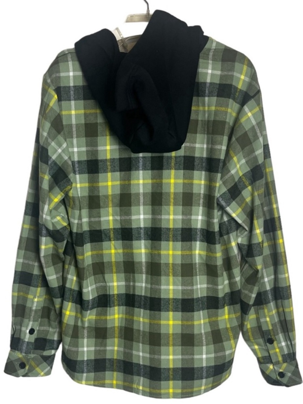 AIRWALK Long Sleeve Plaid Hooded Button-Down Shirt - Picture 3 of 13
